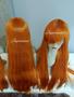 Imagem de Peruca wig 1 metro lisa franja preta branca ruiva vermelha rosa cinza fibra premium