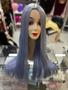 Imagem de Peruca Wig AZUL BLUE MARINHO Platinada Lisa 75cm Premium 