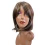 Imagem de Peruca Wig Curta Corte Moderno Castanho com Mechas Com franja