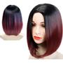 Peruca Wig Curta Ombre Vermelho 100% Orgânica 40cm - BHAIR Imagem de Peruca Wig Curta Ombre Vermelho 100% Orgânica 40cm