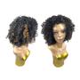 Imagem de Peruca Wig Semi Lace Cacheada Afro Fibra Organica Premium Curta