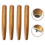 Imagem de Pés Palito de Madeira Maciça 30 cm Kit com 04 Un. para Mesa Poltrona Puff Recamier Móveis Retro.