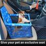 Imagem de Pet Car Booster Seat Gaiola de transporte de viagem para cães e gatos azul