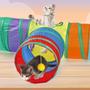 Imagem de Pet Túnel Brinquedo Pra Gato Cães Pets Em Formato T Ou Y Interativo Dobrável Labirinto Com 3 Três Saídas