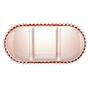 Imagem de Petisqueira Cristal Oval 3 Divisões Bolinha Rosa 30x15x2cm