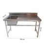 Imagem de Pia De Inox 150x70x85 Cm Cuba Lado Esquerdo De 50x40x25cm Frigopro