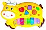 Imagem de Pianinho Bebe Brinquedo Infantil Educativo Musical Baby - Vaquinha(Amarelo)