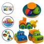 Imagem de Pião Gira Ball com 2 Bolinhas Chocalho  e Happy Car 2 Carrinhos Monta/Desmonta Brinquedo Infantil