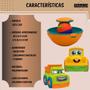 Imagem de Pião Gira Ball com 2 Bolinhas Chocalho  e Happy Car 2 Carrinhos Monta/Desmonta Brinquedo Infantil