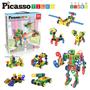 Imagem de PicassoTiles STEM Learning Toys 105 Piece Building Block Set Kids Construction Engineering Kit Toy Blocks Children Early Education Playset c/ IdeaBook, Power Drill, Clickable Ratchet, Age 3+ PTN105