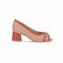 Imagem de PICCADILLY MAXI - Sapato Peep Toe Adriana Amendoa com Caramelo