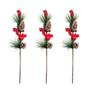 Imagem de Pick Natalino 50cm Pinha com Azevinhos - KIT COM 3 UNID