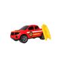 Imagem de Pick up com moto e bonequinho policia ou bombeiro samba toys