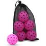 Imagem de Pickleball Balls Magicorange 40 buracos ao ar livre, pacote com 6, rosa