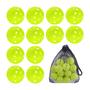 Imagem de Pickleball Balls Sukeen Outdoor, 40 furos, pacote com 12 buracos e bolsa de malha