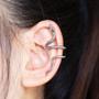 Imagem de Piercing Aço Cirúrgico Orelha Pressão Cobra  Hipoalérgico
