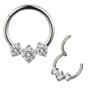 Imagem de Piercing Argola Titânio Clicker com 3 Pedras Zircônia 1.2*10mm