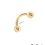 Imagem de Piercing Bolinhas Bananinha haste 6mm Ouro Helix Tragus Hook Microbell Curvo18K 03223 k035