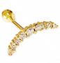 Imagem de Piercing Cluster Curvo Cravejado Cartilagem em Ouro 18k