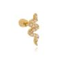 Imagem de Piercing de Ouro 18k Tragus Cartilagem Helix Cobra Zircônias