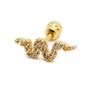 Imagem de Piercing de Ouro 18k Tragus Cartilagem Helix Cobra Zircônias