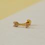 Imagem de Piercing de Ouro 18k Tragus Cartilagem Helix Flecha Zircônias