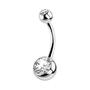 Imagem de Piercing de Umbigo G23 Titanium - Anel com Cristal e Barra Curva