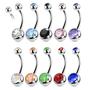 Imagem de Piercing de Umbigo G23 Titanium - Anel com Cristal e Barra Curva