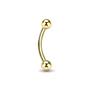 Imagem de Piercing Helix Titanio Curvo Dourado Bananinha Sobrancelha
