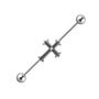 Imagem de Piercing Industrial de Barra Longa com Design de Dragão - Aço Inoxidável