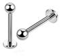 Imagem de Piercing Labret 10mm Boca Tragus Lábio Aço Cirúrgico Bolinha