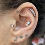 Imagem de Piercing Labret Cluster Meia Lua Zircônia c/ Esferas Titânio