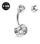 Imagem de Piercing Para Umbigo Em Titânio Astm136 Com Zirconia Cristal