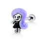 Imagem de Piercing Prata 925 Helix, Boneca Feliz Com Cabelo Roxo