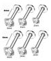 Imagem de Piercing Tragus Flat Helix Labret Pedra Zirconia 2 3 4 Mm