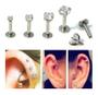 Imagem de Piercing Tragus Flat Helix Labret Pedra Zirconia 2 3 E 4 Mm