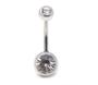 Imagem de Piercing Umbigo Aço Cirúrgico com 2 Pedras Zircônias