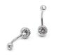 Imagem de Piercing Umbigo Aço Cirúrgico com 2 Pedras Zircônias