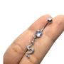 Imagem de Piercing Umbigo Cobra Serpente Aço Cirúrgico com Pedra