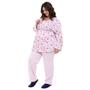 Imagem de Pijama Amamentação Modelo Plus Size Flanelado Rosa