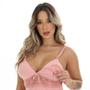 Imagem de Pijama Baby Doll Amamentação Feminino Com Renda Short Doll Gestante Amamentar Pós PartoParaDormir