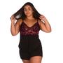 Imagem de Pijama / Baby Doll Feminino PLUS SIZE Sensual Liso Romantic de Renda - Short Dool Rendado Luxo Conjunto Roupa de Dormir Confortável e Sexy 48 50 52 54