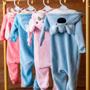 Imagem de Pijama c/capuz fantasia 0 a 3 meses camesa - ratinho rosa tamanho único