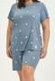 Imagem de Pijama Curto Bermuda Plus Size Cor com Amor Azul