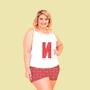 Imagem de Pijama curto Plus Size, Personagem, Tecido Soft Trend, Tamanho 48