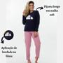 Imagem de Pijama de Frio Longo Feminino Adulto  Bocejinho Inverno Soft