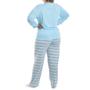 Imagem de Pijama de Inverno plus size Feminino Suede Listrado Victory