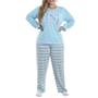 Imagem de Pijama de Inverno plus size Feminino Suede Listrado Victory