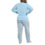 Imagem de Pijama de Inverno plus size Feminino Suede Listrado Victory