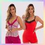 Imagem de Pijama Diversos Babydoll Shortdool Barato Short Liso Atacd.